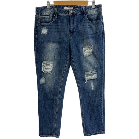 Life In Progress Distressed Ripped Women Jeans Denim Blue Casual Size‎ 30 - Picture 1 of 11
